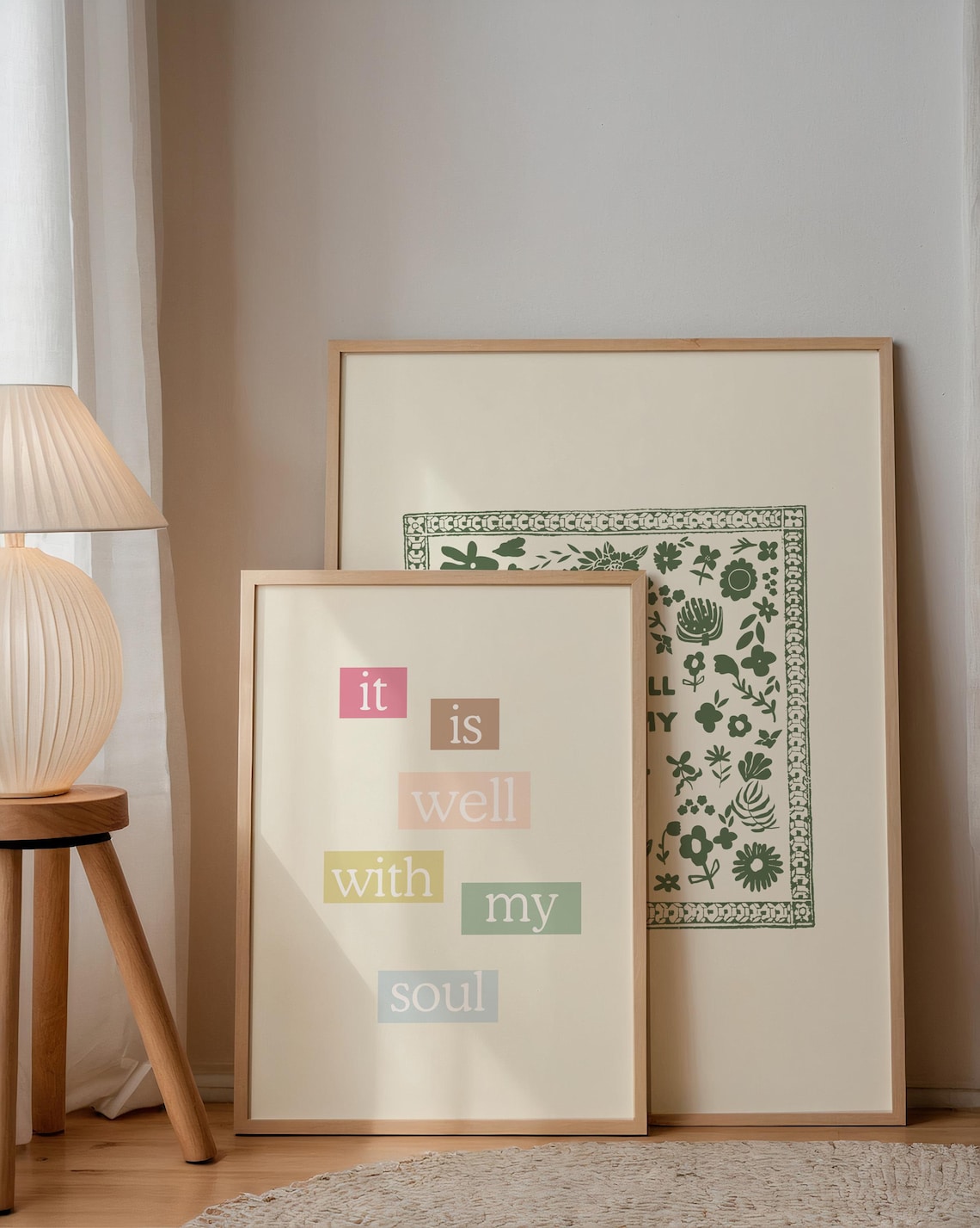 It Is Well With My Soul Pastel Block Letter Quote Wall Art Poster - Image 5