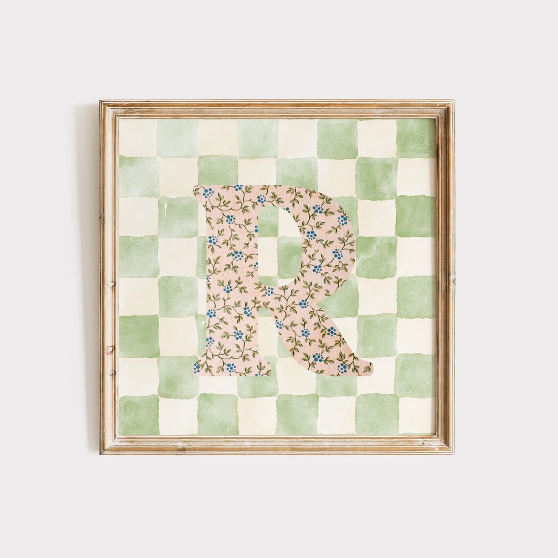 R Square Initial Personalized Watercolor Gift Print - Image 5