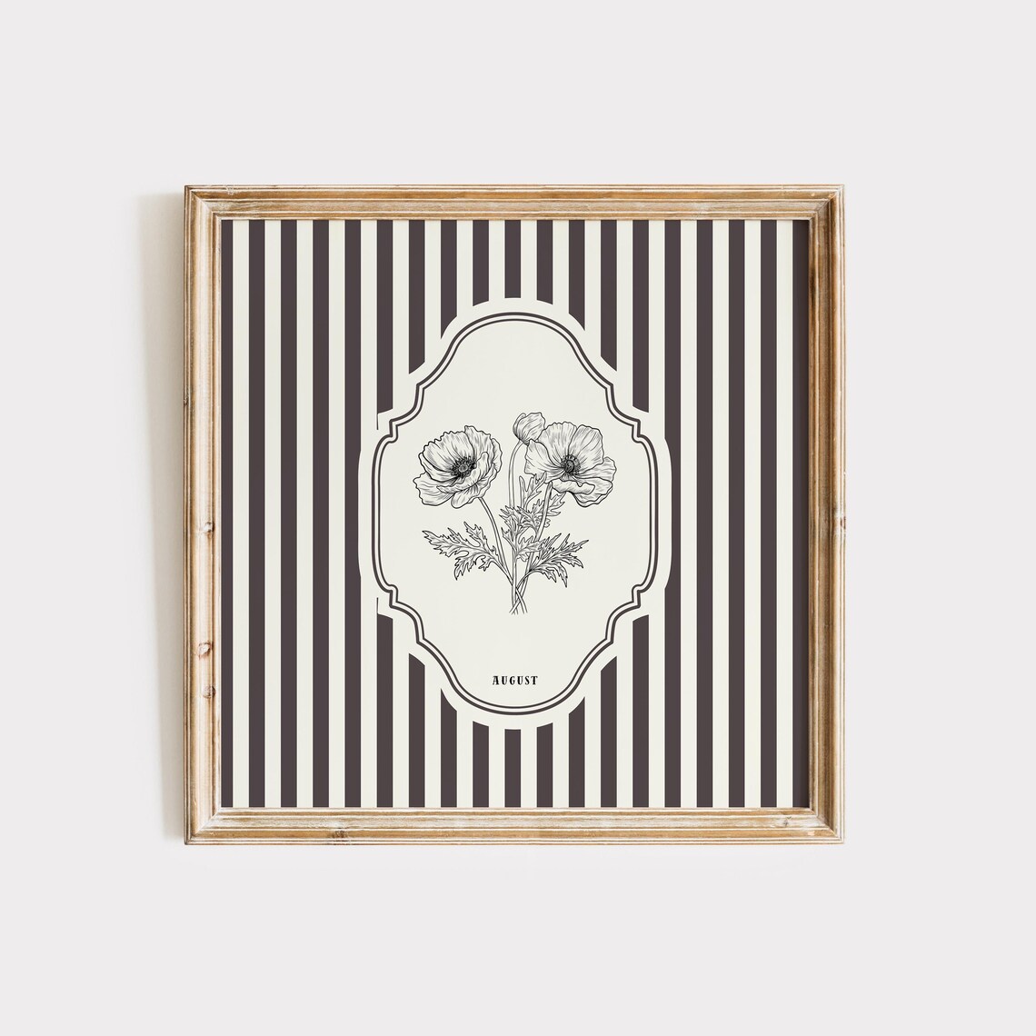 August Birth Month Flower Personalized Art Print - Image 3