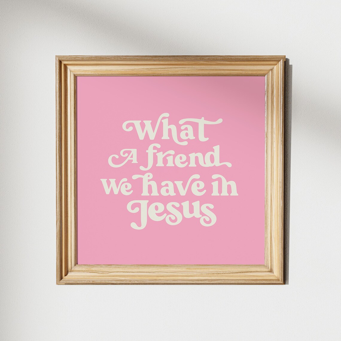 What a Friend We Have in Jesus Pink Hymn Quote Christian Wall Poster - Image 2