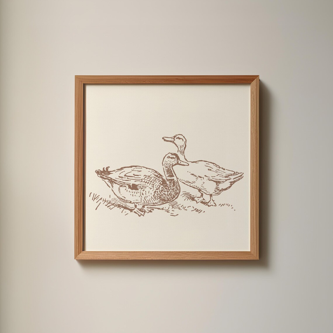 Vintage Brown Duck Engraving Farmhouse Country Kitchen Poster - Image 3