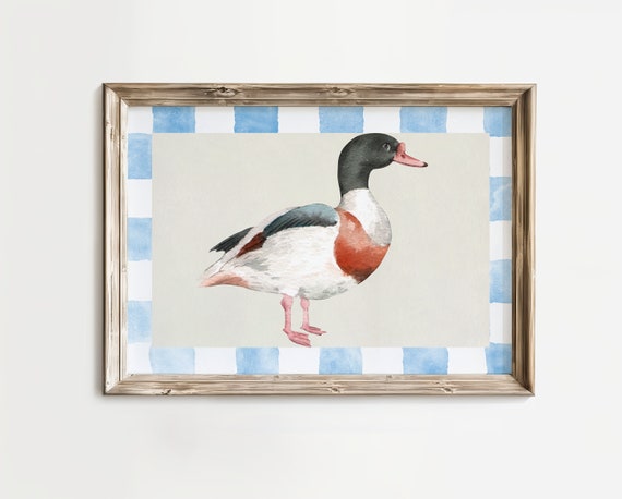 Vintage Duck Print Wall Art Nursery Art Vintage Painting Cottagecore Decor Wall Art Horizontal