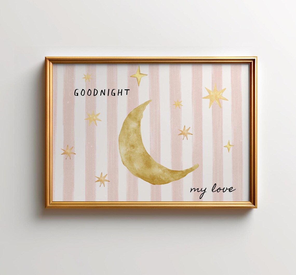Goodnight My Love Vintage Nursery Art Print