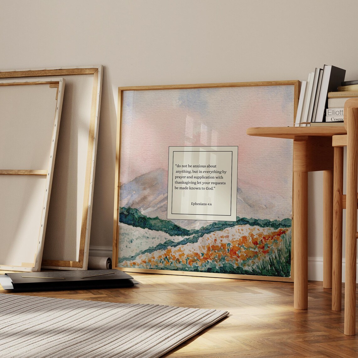 Do Not Be Anxious Scripture, Thin Line Art Print - Image 3