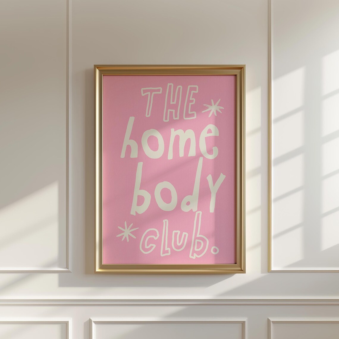 Homebody Club Cream Pink Retro Lettering Fun Square Decor Poster - Image 4