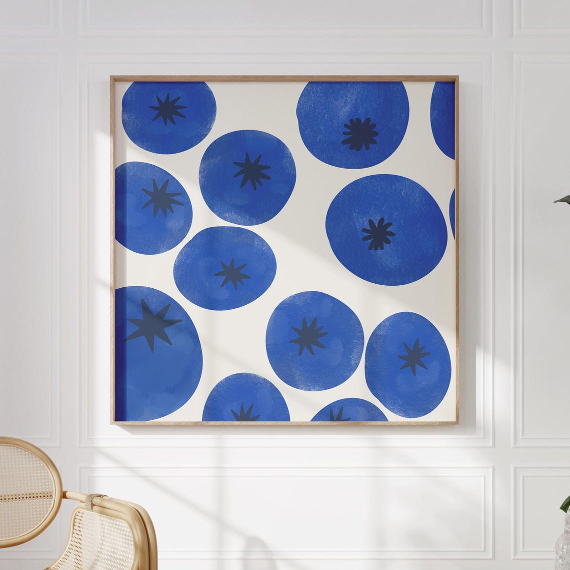 Blueberry Fruit Pattern Abstract Modern Kitchen Wall Decor Poster