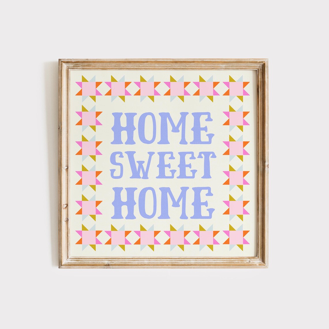 Home Sweet Home Quilted Square Art Print