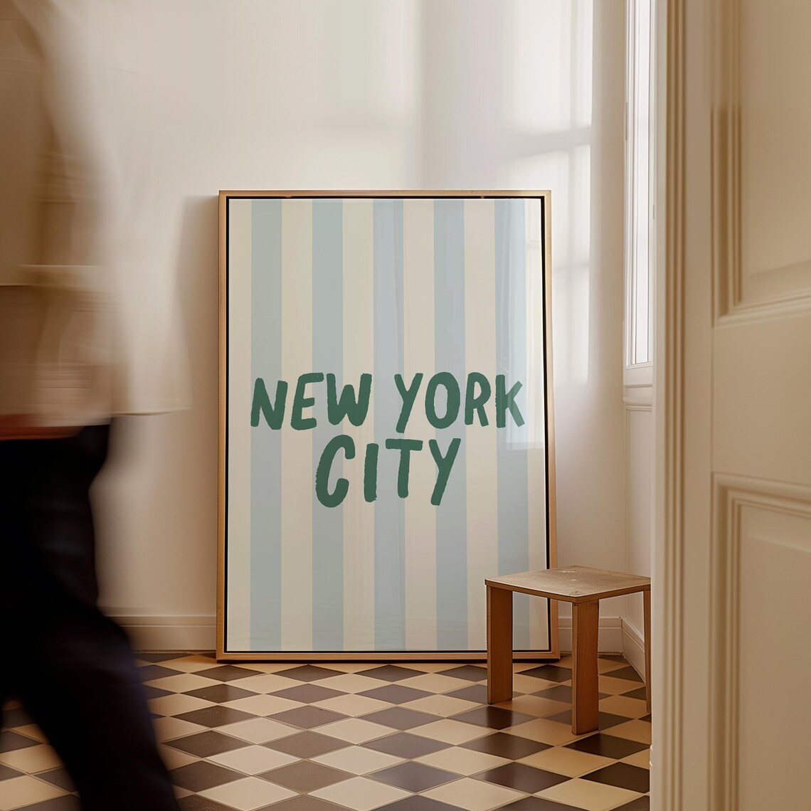 NYC City Name Vertical Illustration Art Print