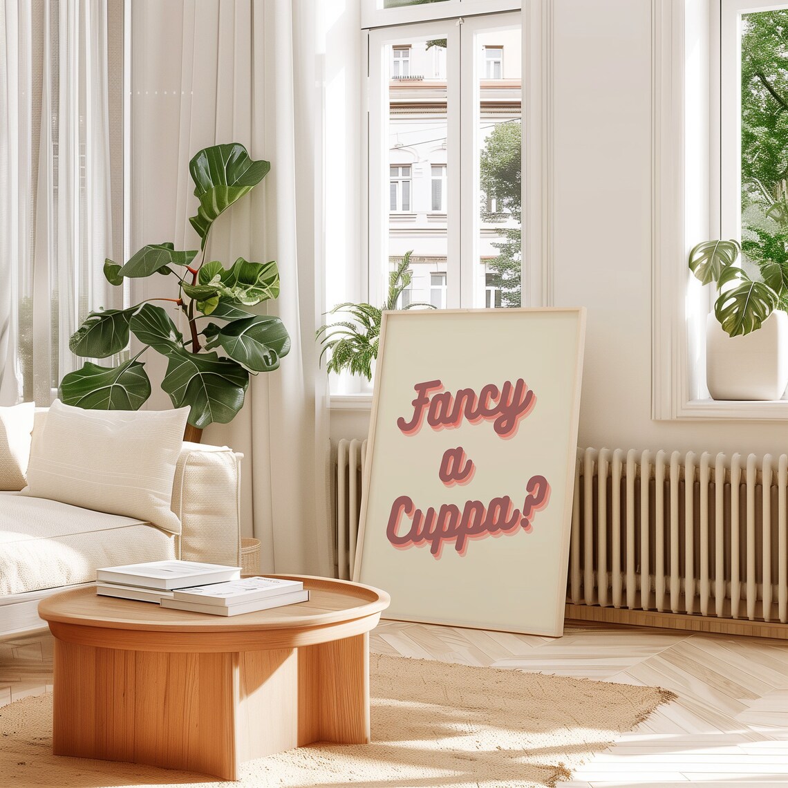 Fancy A Cuppa Kitchen Quote Typography Art Print - Image 3