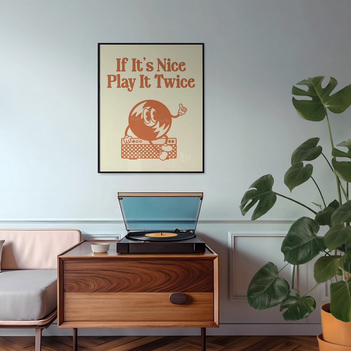 If It's Nice Play It Twice Retro Vinyl Record Music Room Poster - Image 3