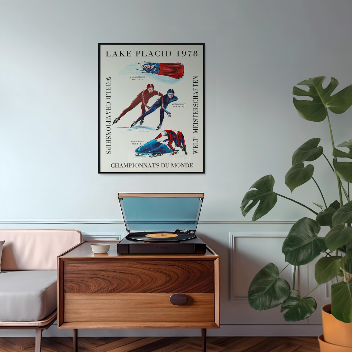 Lake Placid 1978 World Championships Vintage Winter Sports Poster - Image 2