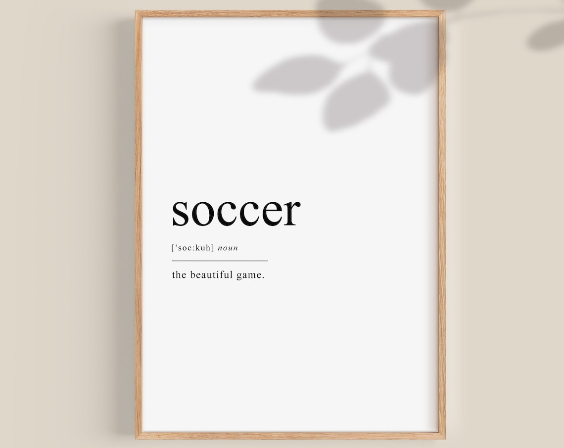 Soccer Definition Art Print, Teen Room Decor