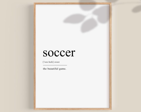 Soccer Definition Art Print, Teen Room Decor