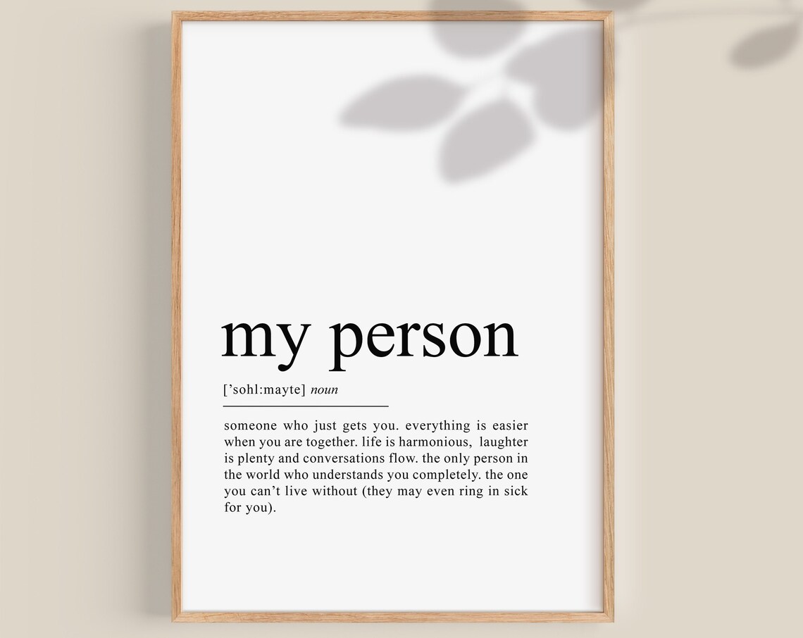 My Person Definition Art Print, Soulmate Gift
