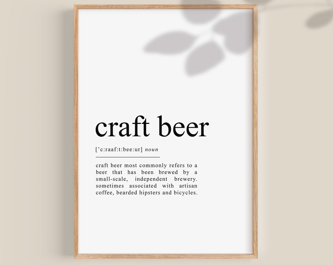 Craft Beer Definition Print Funny Bar Decor Beer Lover Dictionary