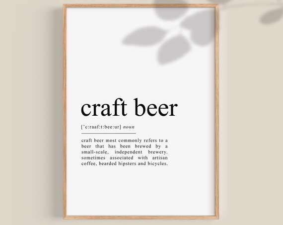Craft Beer Definition Print Funny Bar Decor Beer Lover Dictionary