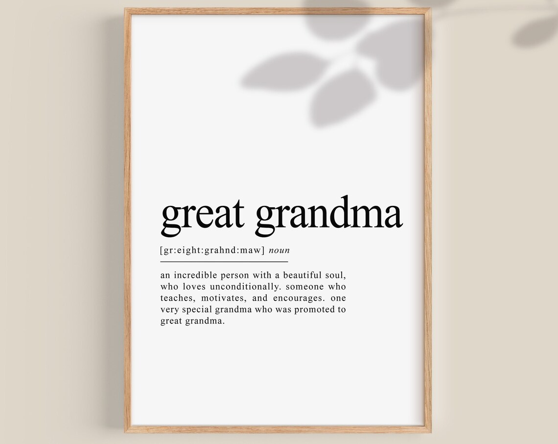 Great Grandma Definition Typography Art Print