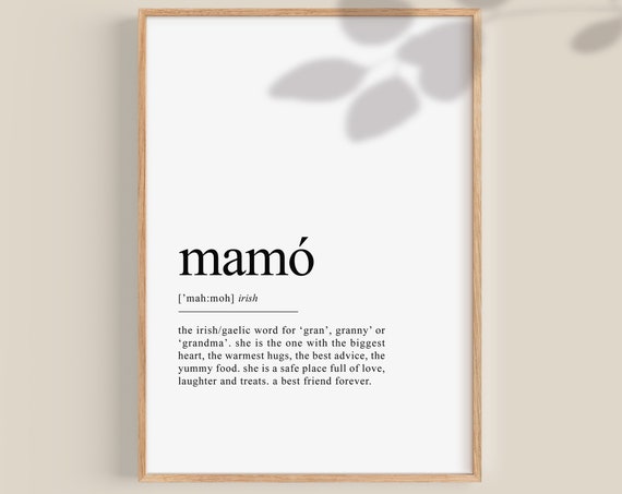 Irish Grandmother Travel Print, Mothers Day Gift