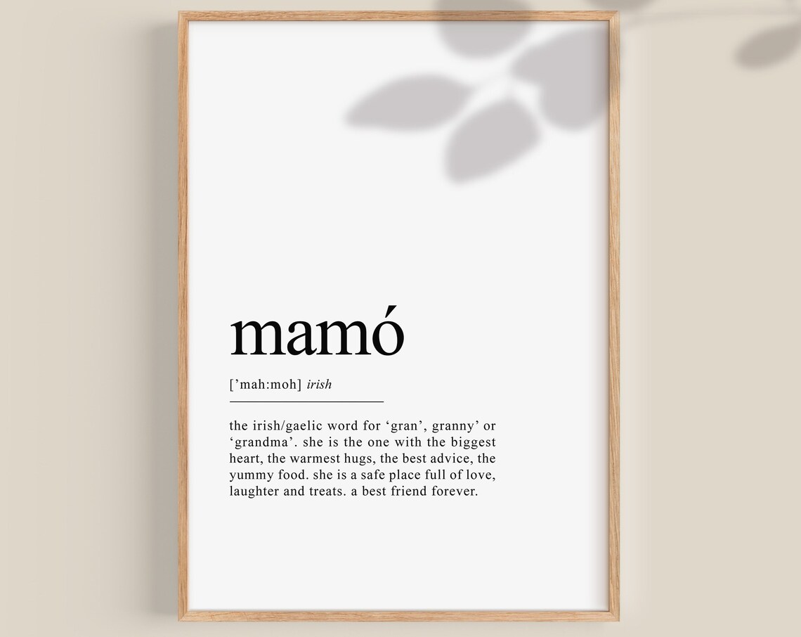 Irish Grandmother Travel Print, Mothers Day Gift