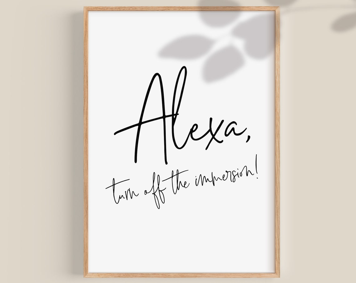 Alexa Turn Off the Immersion Funny Irish Household Quote Poster