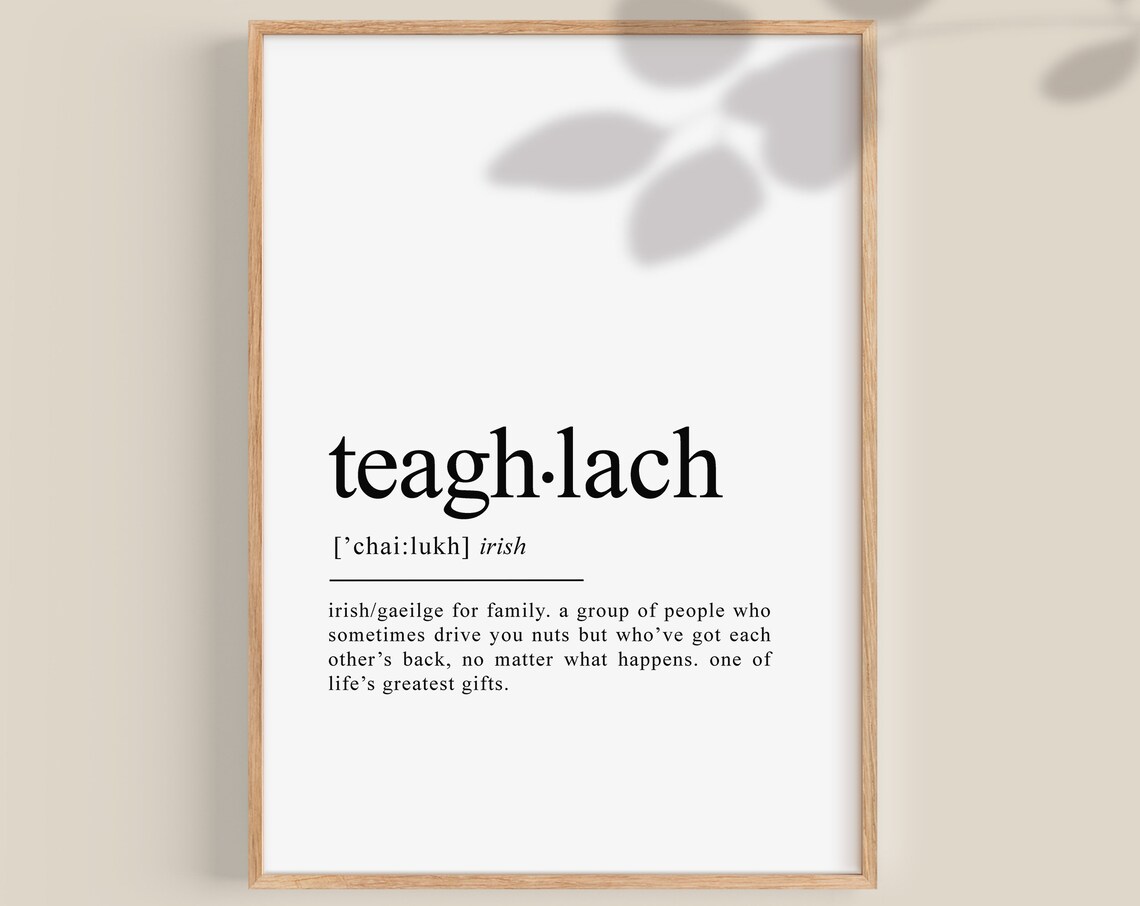 Irish Family Definition Poster, Teaghlach Art Print - Image 2