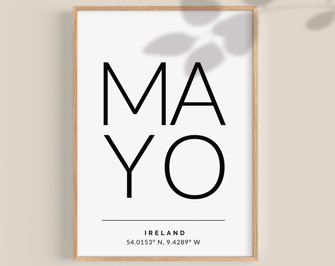 Mayo Ireland Travel Poster, Irish Wall Art Print