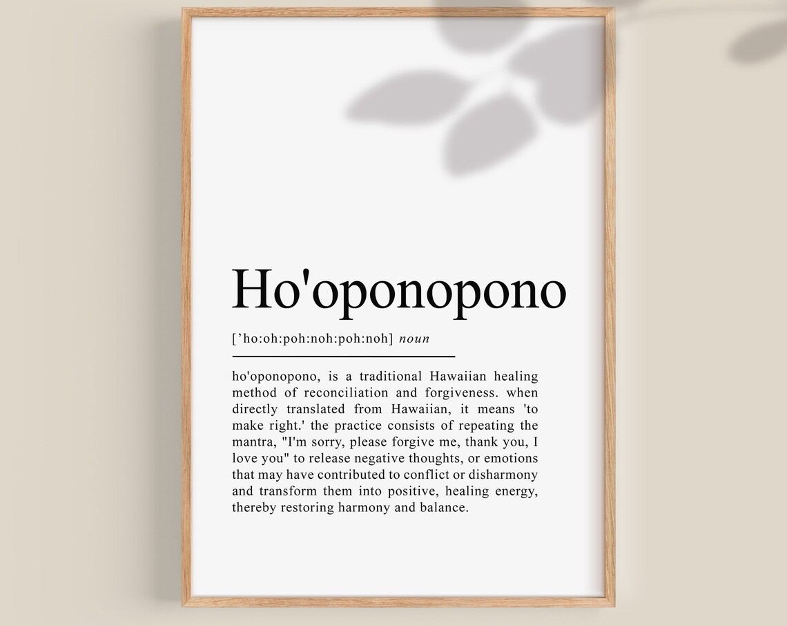 Ho'oponopono Definition Aloha Hawaii Art Print