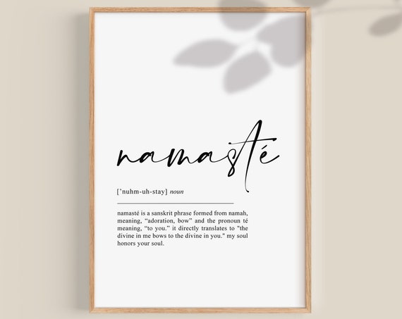 Namaste Yoga Studio Wall Art, Meditation Print