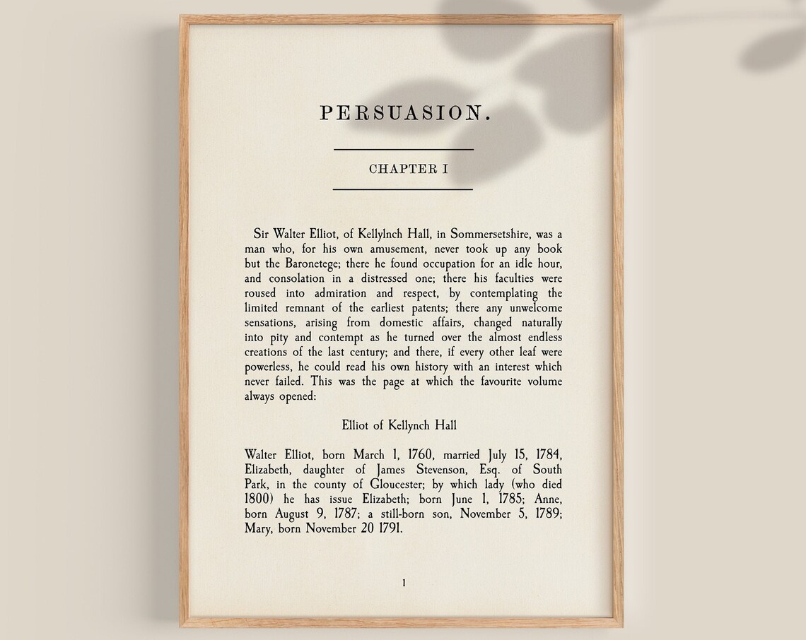 Jane Austen Persuasion Literary Art Print - Image 2