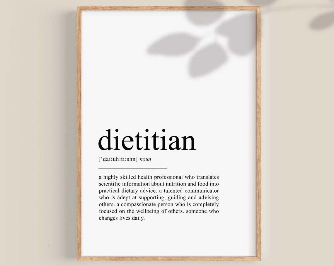 Dietitian Definition Art Print, Nutritionist Gift