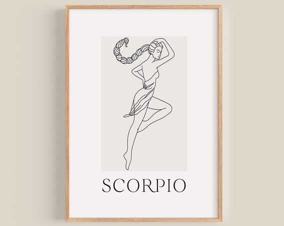 Scorpio Print Scorpio Zodiac Print Scorpio Wall Art Home Decor Star Sign Print Scorpio Star Sign Scorpio Woman Gift Star Sign Home Decor