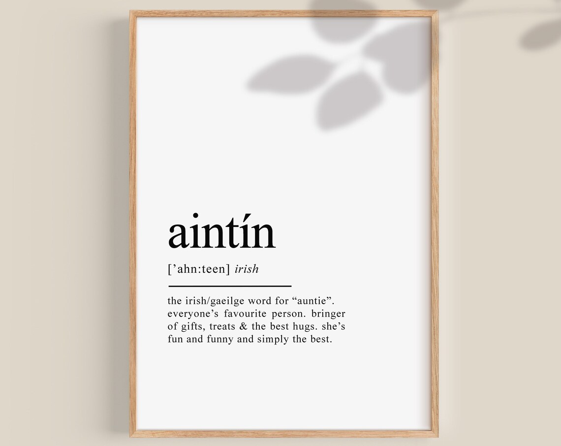 Auntie Ireland Gift Art Print, Gaeilge Wall Decor