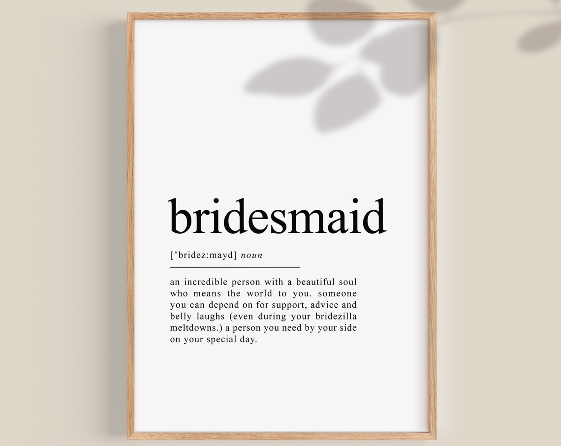 Bridesmaid Proposal Funny Wedding Gift Art Print