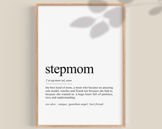 Step Mom Gift Stepmom Definition Dictionary Art Dictionary Print Wall Art Step Mom Gifts Gift For Step Mom