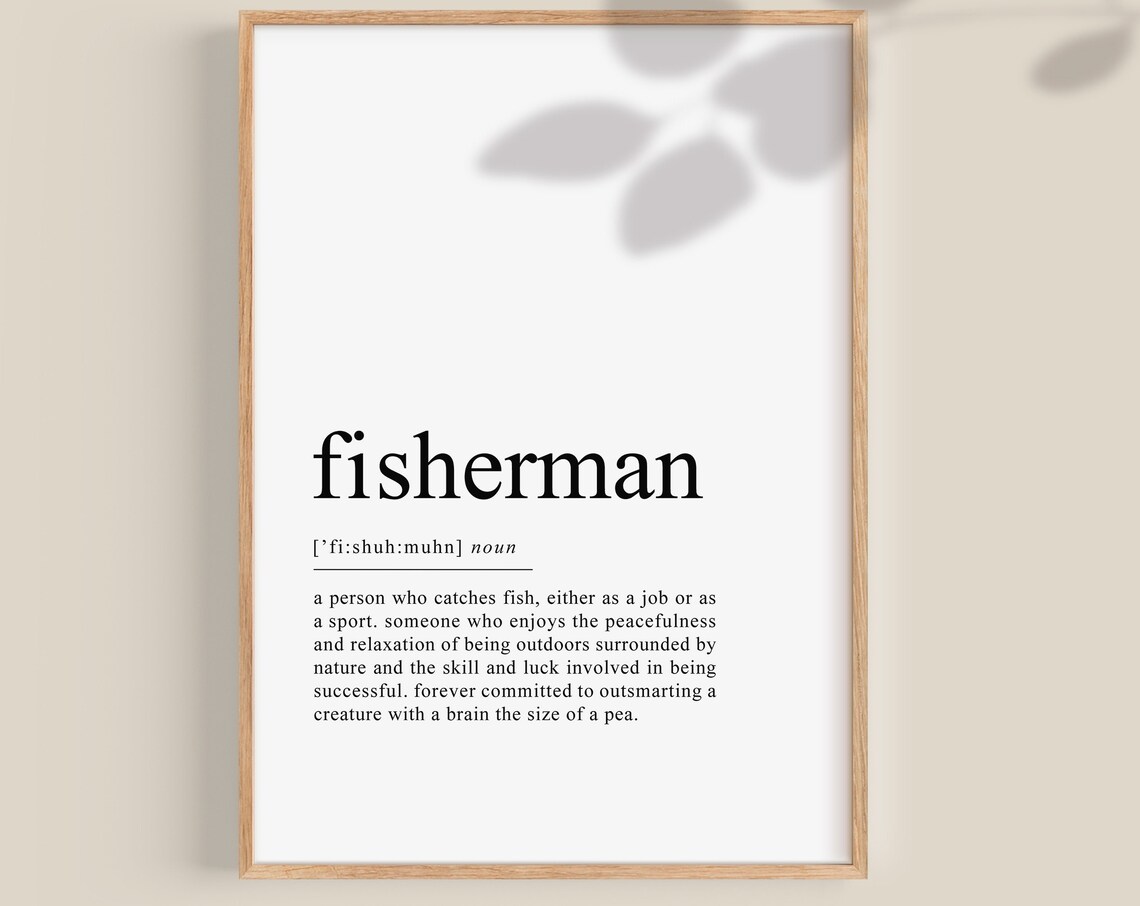 Fisherman Definition Art Print, Father's Day Gift