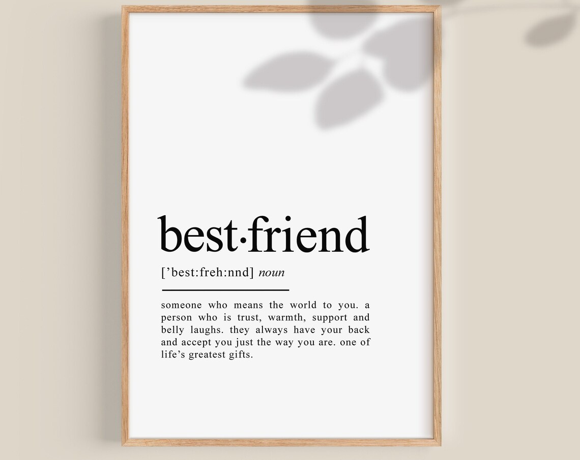 Best Friend Definition Dictionary Quote Art Print - Image 2