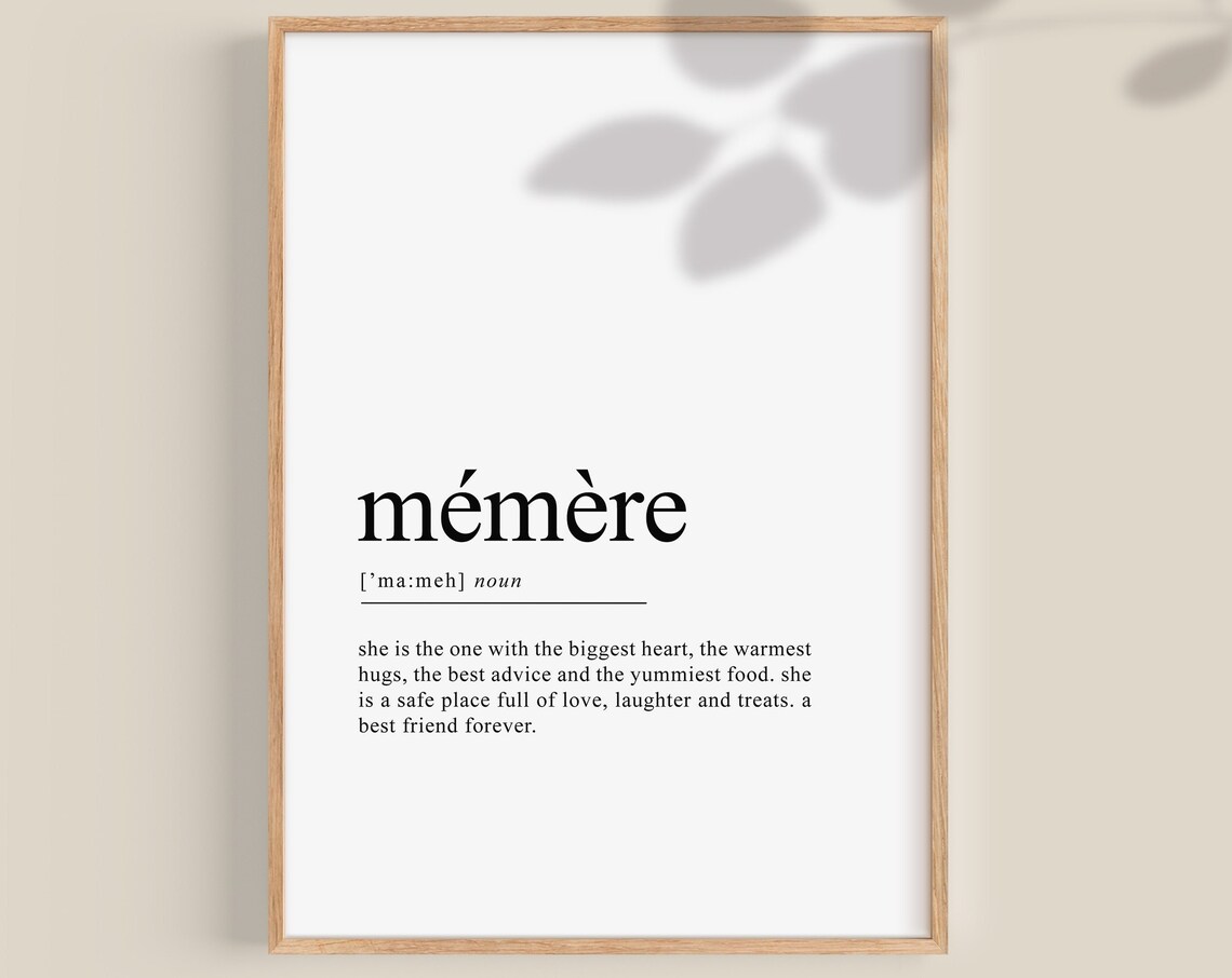 Grandmother Definition Art Print, Christmas Gift