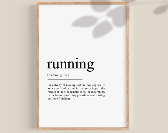 Running Definition Art Print, Athletic Gift