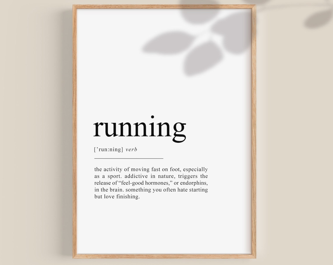Running Definition Art Print, Athletic Gift