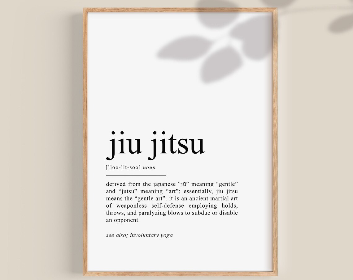 Jiu Jitsu Definition Poster, Teen Room Decor