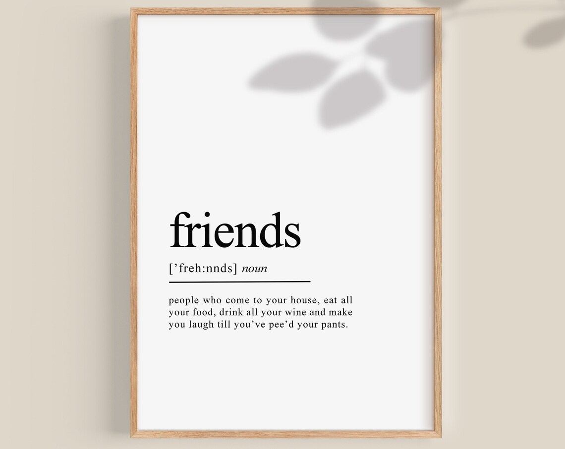 Friends Funny Dictionary Definition Word Art Friendship Gift Poster
