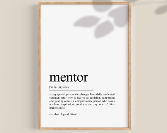 Mentor Definition Art Print, Teacher Appreciation