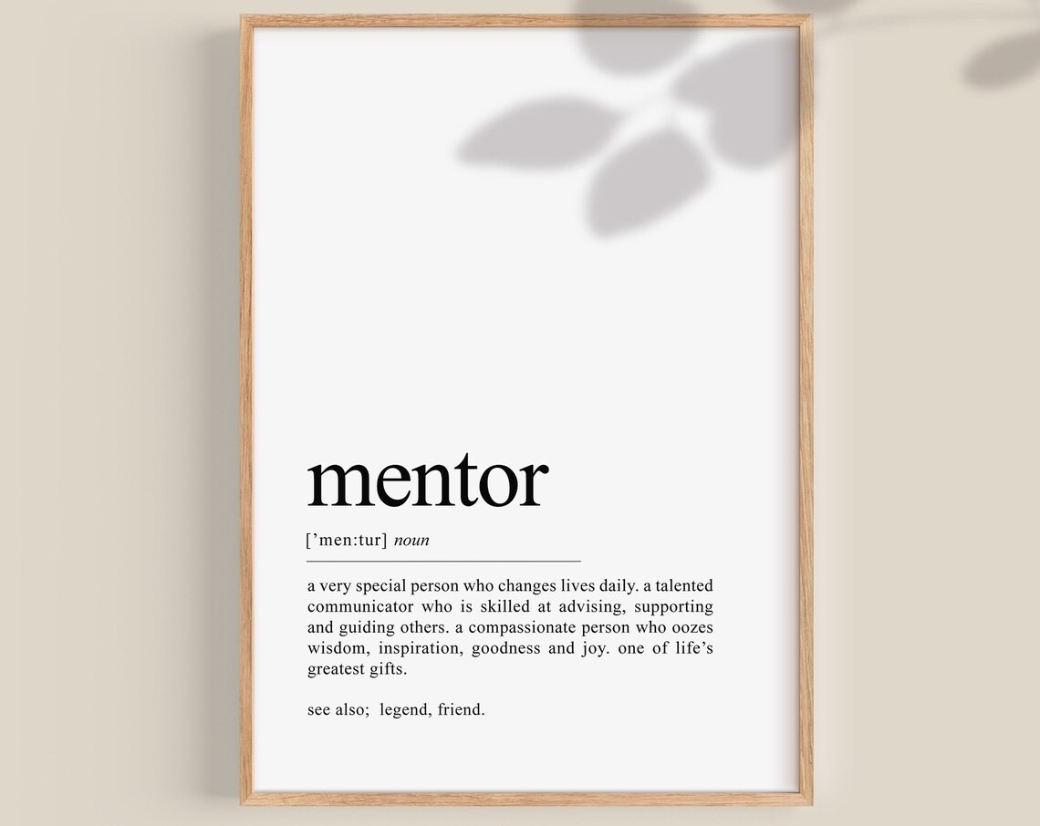 Mentor Definition Art Print, Teacher Appreciation
