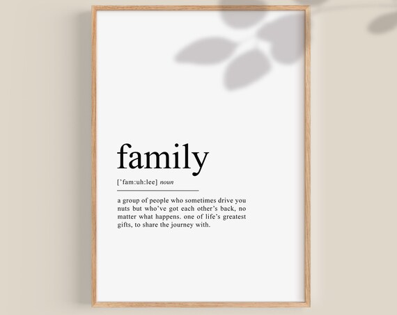 Family Definition Art Print, Christmas Gift