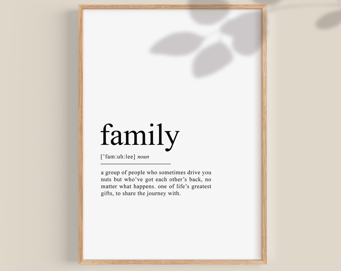Family Definition Art Print, Christmas Gift