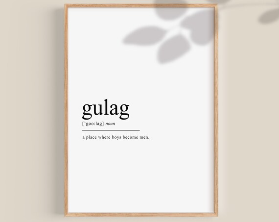Gulag Dictionary Definition Funny Minimalist Typography Wall Poster