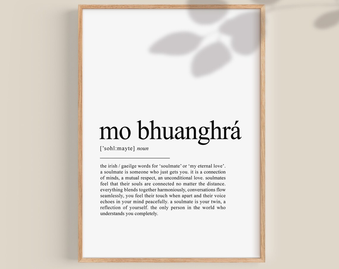 Irish Definition Print, Gift for Her or Him