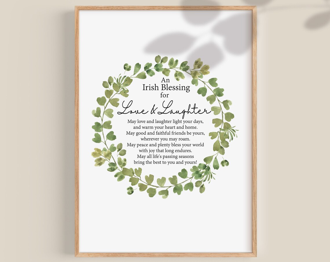 Irish Blessing Love Print, Housewarming Wall Art
