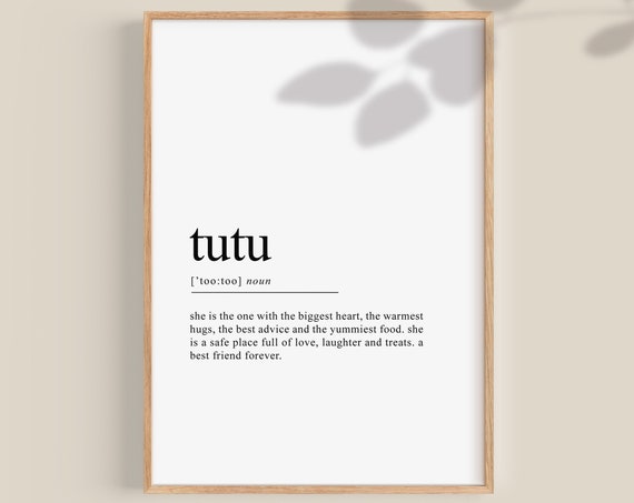 Tutu Definition Print, Hawaiian Grandma Gift