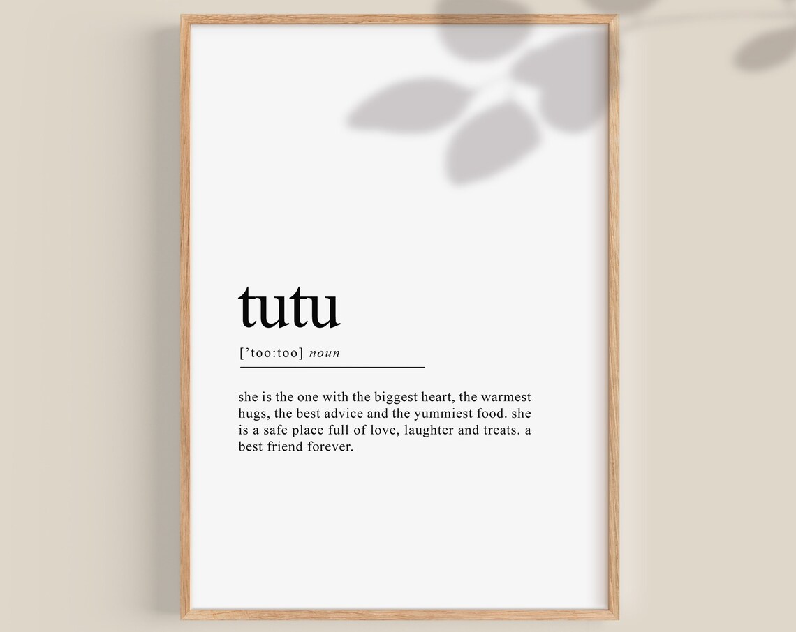 Tutu Definition Print, Hawaiian Grandma Gift